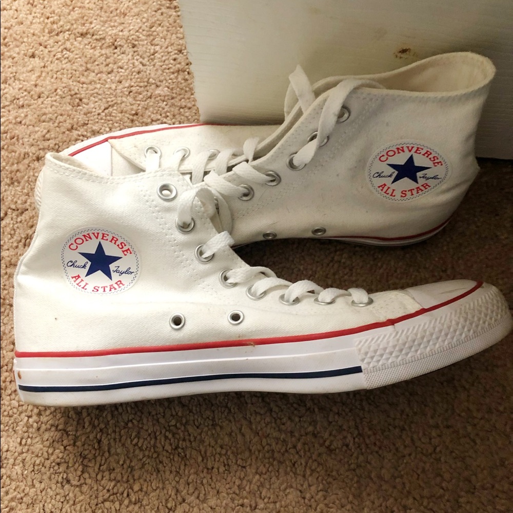 White high-top converse